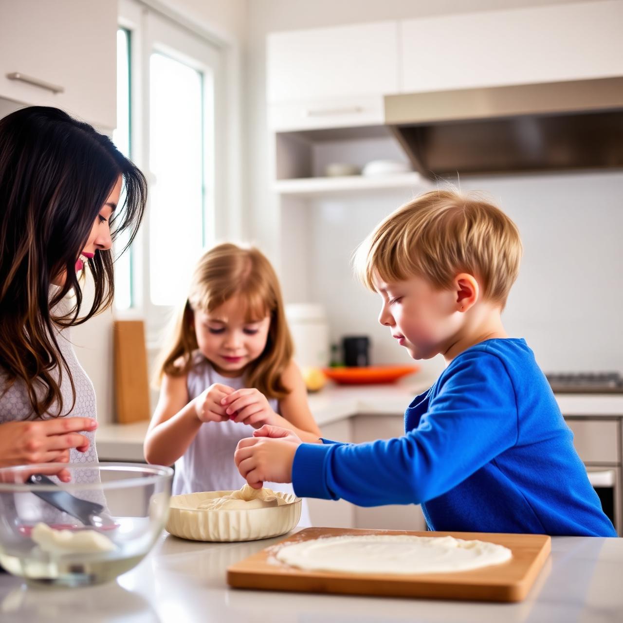 Family cooking together